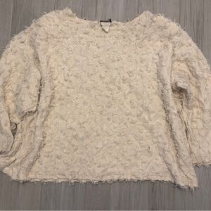 Elegant Cream Textured Women's Blouse